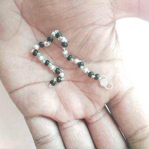 Pure Silver &amp; Black Crystals Baby Nazariya 1 Piece
