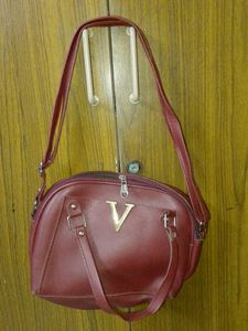 Vintage Olive Green and red crossbody bag