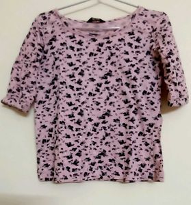 Baby Pink Cotton 1/2 Sleeve Cozy Casual Top