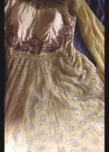 Lime Green Embroidered Anarkali
