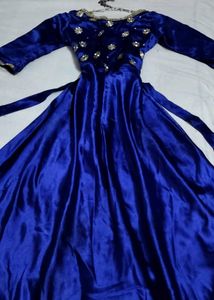 Elegant Blue Satin Gown