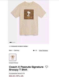 Coach X Peanuts Signature Snoopy T-Shirt Unisex