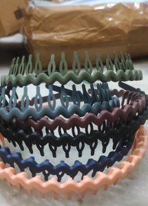 6pcs Pleastic Zig Zag Hairbands For Girls(7yr+)