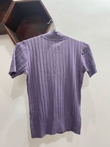 Purple Ribbed Top