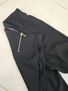 Black Zipper Accent Pants