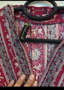 Sheetal Associates Magenta V-Neck Midi Dress