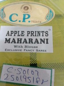 Apple Prints Maharani Yellow Checked Saree