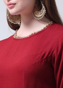Maroon Sharara Suit