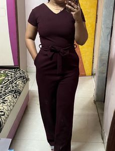Pintrest Burgundy Jumpsuit with pockets