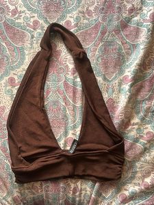 Brown Halter Crop Top