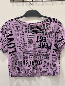Lavender Printed Crop Top