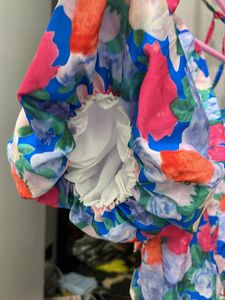 New Branded Crop Top Puff Sleeves Large Size