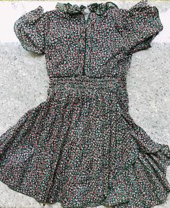 Floral Ruffle Dress with Pocket