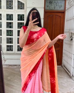 Red Cotton Silk Saree