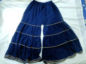 Tiered Navy Blue Plazzo