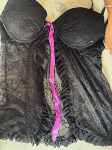 Black Lace Lingerie Top