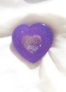 Purple Heart Shaker Keychain