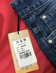 Dark Blue High Waist Mom Fit Denim