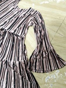 Striped Tiered Midi Dress