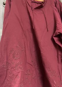 Burgundy Embroidered Blouse