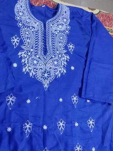 Blue Embroidered Kurta
