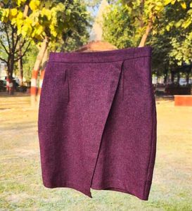 Wine Purple Women’s Wrap Style Mini Skirt