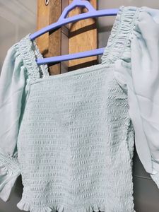 Light Blue Smoked Top