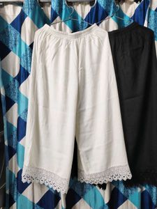 Lace Trim Palazzo Pants Set