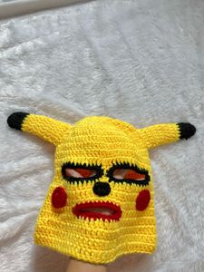 Pikachu Cosplay Crochet 🧶 Mask Cap