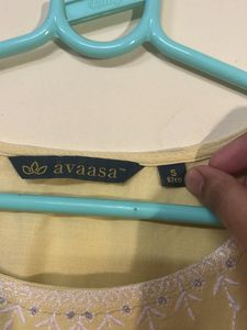 Formal Yellow Embroidered Kurti