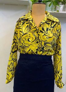 Yellow Floral Print Top