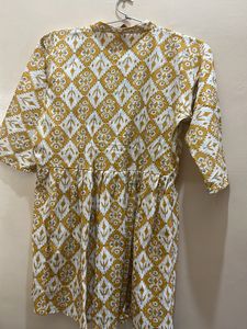 Yellow Short Kurti Top