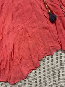 Coral Kurta With Slit