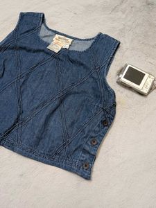 90s VTG denim sleeveless top
