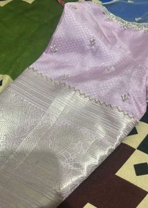 Elegant Grey &amp; Lilac Saree