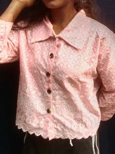 Pink Embroidered Jacket