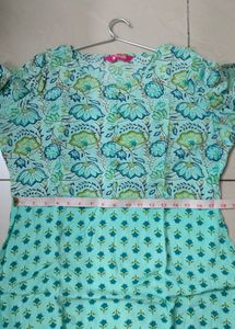 Bright Cyan Blue Kurta