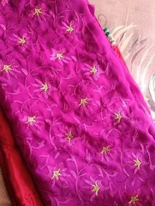 Totally New Saree Red And Purple