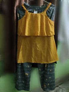 Girls' Yellow Top &amp; Pants Set