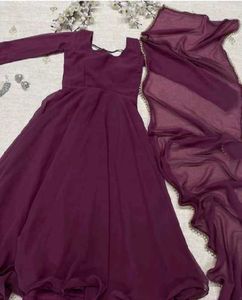 Burgundy Anarkali Dress
