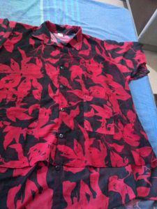 Black N Red Colour Long Shirt Typ With Inner