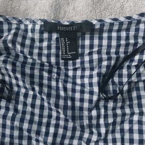 Gingham Tie-Front Crop Top