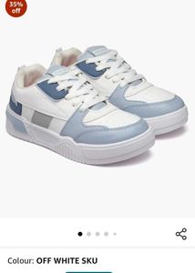 Asian White &amp; Blue Sneakers