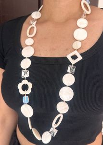 Mother of pearl statement earing  necklace set