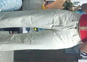 Off White Cotton Jeans
