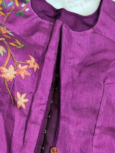 Embroidered Purple Blouse Kardana Work