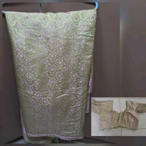 Ready to wear silk blend saree w matching blouse