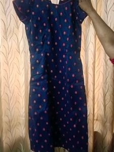 Stylish Navy Blue Printed Dress