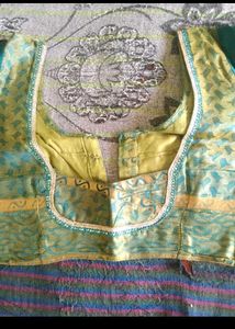 pure blue silk saree with Blouse