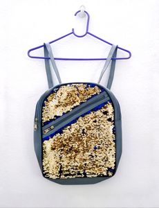 blue/golden backpack